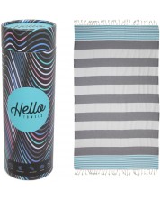 Памучна кърпа в кутия Hello Towels - New, 100 х 180 cm, синьо-сива -1