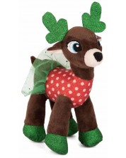 Плюшена играчка Амек Тойс - Коледен елен с рокля, зелен, 30 cm