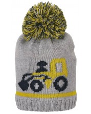 Плетена зимна шапка Sterntaler - Трактор, 53 cm, 2-4 години, сива