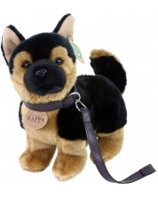 Плюшена играчка Rappa Еко приятели - Куче Немска овчарка с каишка, стоящо, 23 cm -1