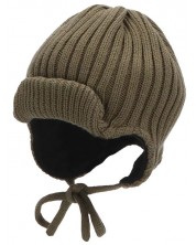 Плетена шапка Sterntaler - Зелена, от био памук, размер 47, 9-12 м  -1
