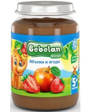 Плодово пюре Bebelan - Ябълки и ягоди, 190 g -1