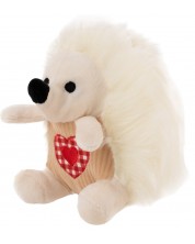 Плюшена играчка Амек Тойс - Таралеж с бродирано сърце, бял, 16 cm -1