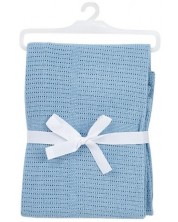 Плетено одеяло от памук Baby Dan - Dusty Blue, 75 x 100 cm -1