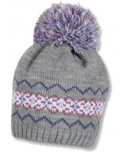 Плетена зимна шапка Sterntaler - 47 cm, 9-12 месеца, сива