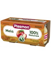 Плодово пюре Plasmon - С ябълка, 6м+, 2 х 80 g -1