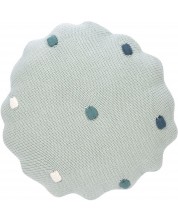 Плетена възглавница Lassig - Dots, 25 х 25 cm, мента -1