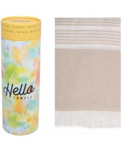 Памучна кърпа в кутия Hello Towels - New, 100 х 180 cm, бежова -1