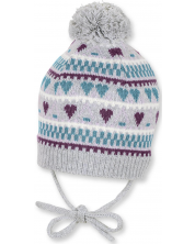 Плетена шапка с пискюл Sterntaler - 49 cm, 12-18 месеца -1