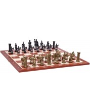 Пластмасови фигури за шах Sunrise - Roman, golden/black -1