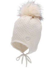 Плетена зимна шапка Sterntaler - 51 cm, 18-24 месеца, екрю