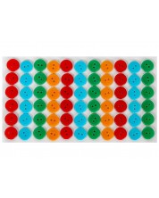 Пластмасови копчета Fandy - самозалепващи, 12mm, 66 броя, микс цветове -1