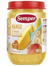 Плодово пюре Semper -  Манго с банани, 190 g