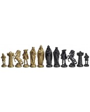 Пластмасови фигури за шах Sunrise - Medieval, golden/black