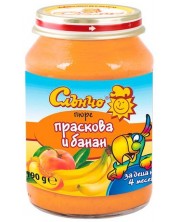 Плодово пюре Слънчо - Праскова и банан, 190 g -1