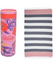 Памучна кърпа в кутия Hello Towels - New, 100 х 180 cm, синьо-червена -1