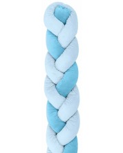 Плетен плюшен обиколник KikkaBoo - 3 плитки, 210 cm, Blue -1