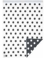 Плетено одеяло Lassig - Черно-бели звездички, 75 x 100 cm, двулицево