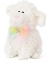 Плюшена играчка Амек Тойс - Бяла овчица с цветна панделка, 28 cm