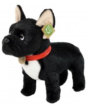 Плюшена играчка Rappa Еко приятели - Куче Френски булдог, стоящ, черен, 30 cm -1