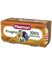 Плодово пюре Plasmon - Със слива, 6м+, 2 х 80 g -1