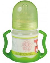 Пластмасово шише с дръжки Baby Nova - 150 ml, зелено