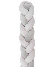 Плетен плюшен обиколник KikkaBoo - 3 плитки, 210 cm, Grey