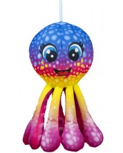 Плюшена играчка Амек Тойс - Цветен октопод, син, 32 сm