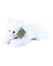 Плюшена играчка Rappa Еко приятели - Бяла котка, лежаща, 22 cm