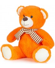 Плюшена играчка Fluffii - Мече с шал, оранжево