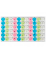 Пластмасови копчета Fandy - самозалепващи, 12mm, 66 броя, пастелни цветове -1