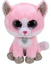 Плюшена играчка TY Toys - Коте Fiona, розово, 15 cm -1