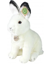 Плюшена играчка Rappa Еко приятели - Бял заек, седящ, 30 cm