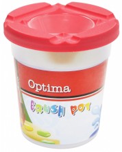 Пластмасова чашка за четки Optima - С капак, асортимент -1