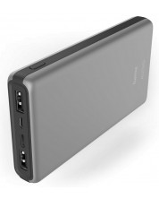 Портативна батерия Hama - 201656, 15000 mAh, сива -1