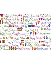 Подаръчна хартия Susy Card - Цветен рожден ден, 70 x 200 cm -1