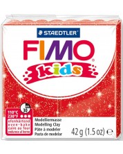 Полимерна глина Staedtler Fimo Kids - блестящ червен цвят -1