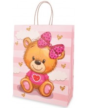 Подаръчна торбичка - Мече, розово, XL -1