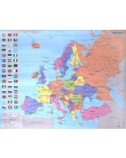 Стенна политическа карта на Европа (1:5 000 000, ламинат)