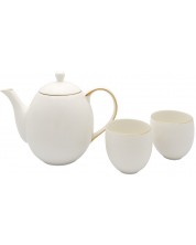 Порцеланов сет за чай Bredemeijer - Canterbury, 1.2 L, 3 части, бял -1