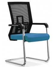 Посетителски стол RFG - Lucca, синя седалка