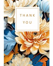 Поздравителна картичка Artige -  Благодаря, с цветни мотиви