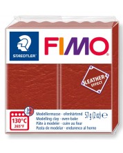 Полимерна глина Staedtler Fimo - Leather 8010, 57g, червена -1