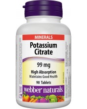 Potassium Citrate High Absorption, 99 mg, 90 таблетки, Webber Naturals