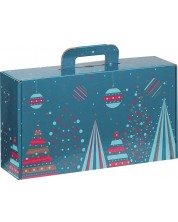 Подаръчна кутия Giftpack Bonnes Fêtes - Синя, 33 cm -1