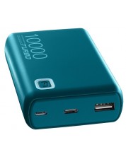 Портативна батерия Cellularline - Essence Turbo PD, 10000 mAh, зелена