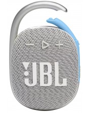 Портативна колонка JBL - Clip 4 Eco, бяла/сребриста