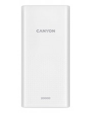 Портативна батерия Canyon - PB-2001, 20000 mAh, бяла