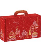 Подаръчна кутия Giftpack Bonnes Fêtes - Червена, 33 cm