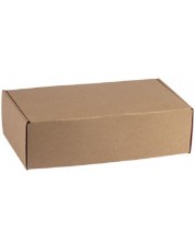 Подаръчна кутия Giftpack - 34.2 x 25 x 11.5 cm, крафт и сиво -1